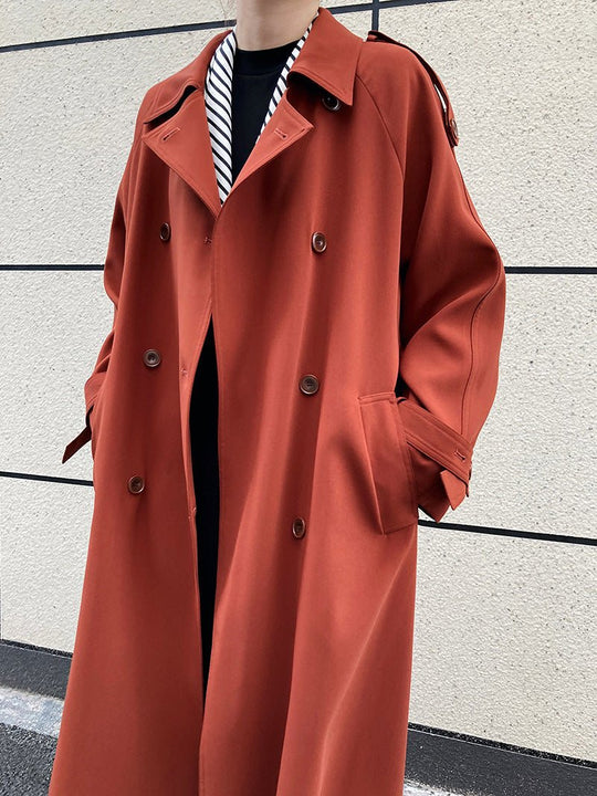 Autumn Elegance: British - Inspired Loose Mid - Length Trench Coat for Women - Slay Eclectic