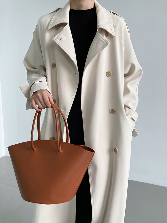 Autumn Elegance: British - Inspired Loose Mid - Length Trench Coat for Women - Slay Eclectic