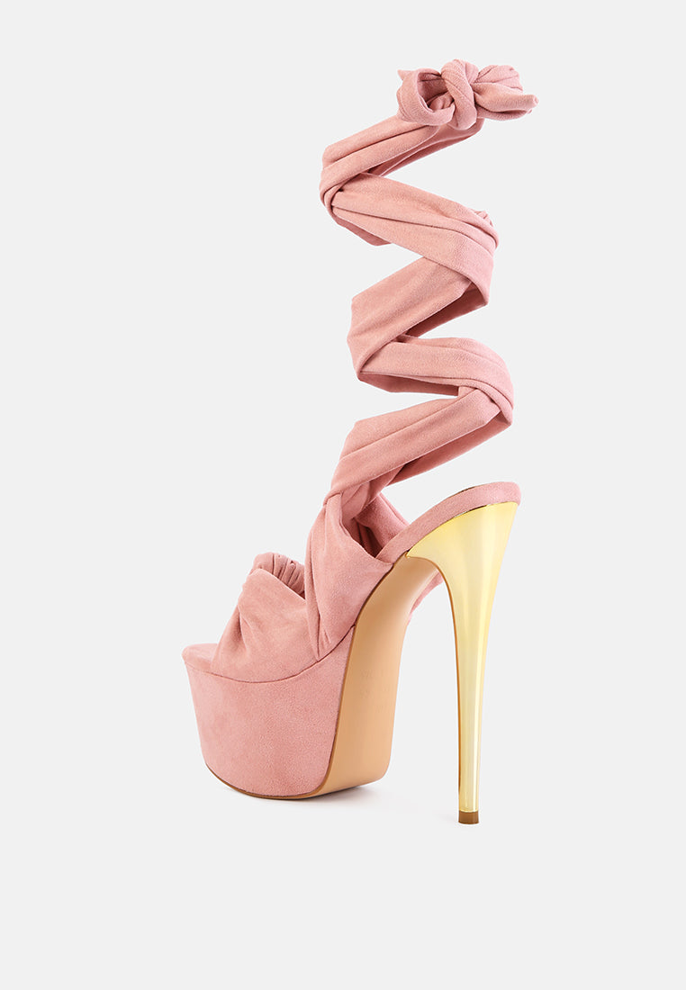 Bauble High Heeled Lace Up Sandals-3