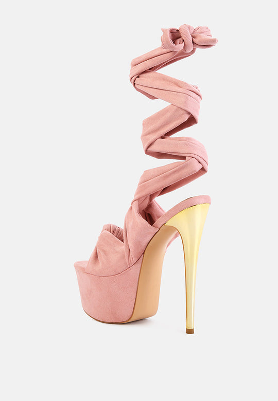 Bauble High Heeled Lace Up Sandals-3
