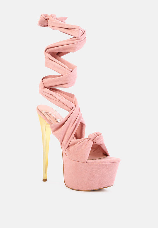Bauble High Heeled Lace Up Sandals-2