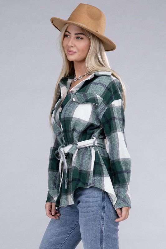 Belted Plaid Shacket for Effortless Style | Slay Eclectic