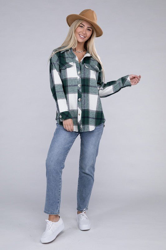 Belted Plaid Shacket for Effortless Style-Slay Eclectic