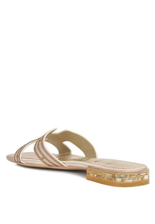 Big Money Low Stack Heel Embellished Sandals - Slay Eclectic