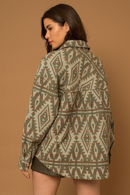 Bohemian Aztec Print Shacket with 3D Pockets | Slay Eclectic