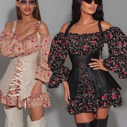 Bohemian Floral A-Line Dress with Slimming Vest for Getaways-Slay Eclectic