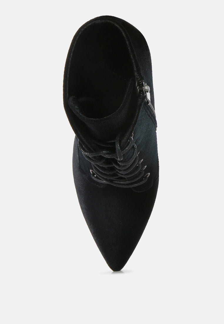 Bornsta Velvet High Heeled Velvet Boots-3