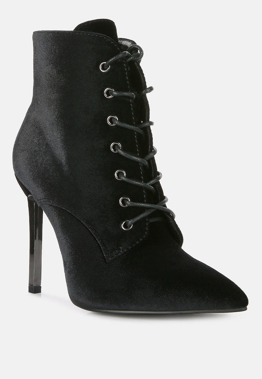 Bornsta Velvet High Heeled Velvet Boots-1