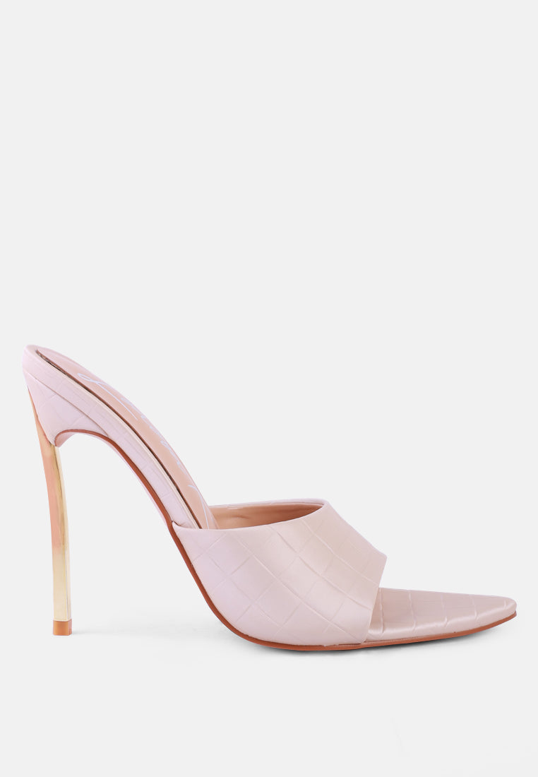 Bottoms Up Strappy Slip On Stiletto Heels-0