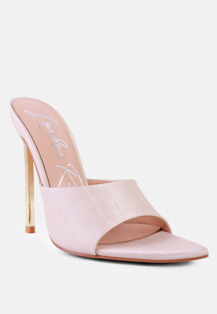Bottoms Up Strappy Slip On Stiletto Heels-1