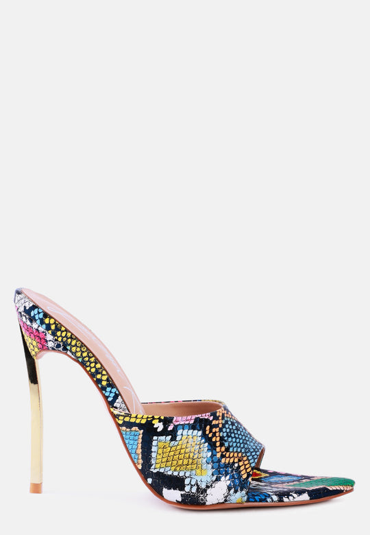 Bottoms Up Strappy Slip On Stiletto Heels-5