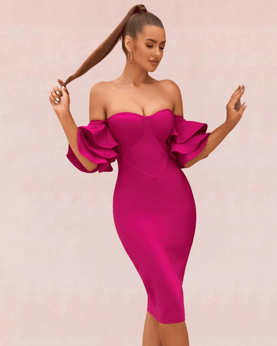 Bridal Whimsy Bandage Midi Dress - Pink | Slay Eclectic