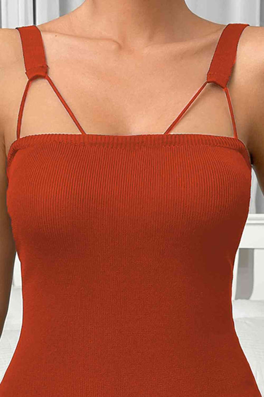 Sleek Pencil Bandage Mini Dress - Orange