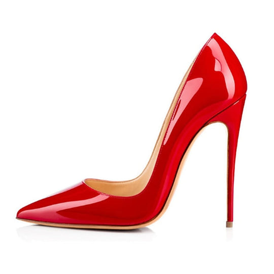 Women'S Red Patent Leather High Heel Shoes - Pointed-Toe Stiletto Pumps for Prom, Parties, Weddings, and Formal Events