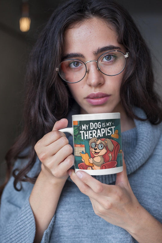 Canine Cuddle Therapy Mug - Humorous Ceramic Coffee Cup for Dog Lovers, Perfect Gift for Dog Moms and Pet Enthusiasts! - Slay Eclectic