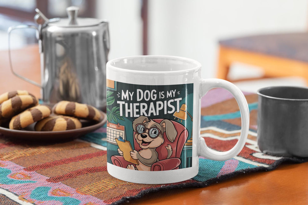 Canine Cuddle Therapy Mug - Humorous Ceramic Coffee Cup for Dog Lovers, Perfect Gift for Dog Moms and Pet Enthusiasts!-Slay Eclectic