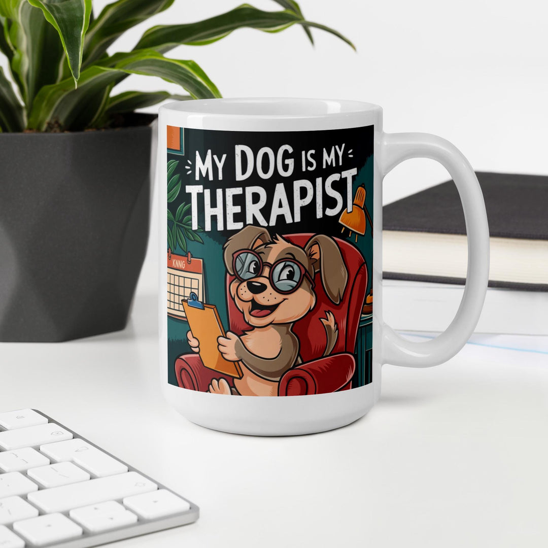 Canine Cuddle Therapy Mug - Humorous Ceramic Coffee Cup for Dog Lovers, Perfect Gift for Dog Moms and Pet Enthusiasts!-Slay Eclectic