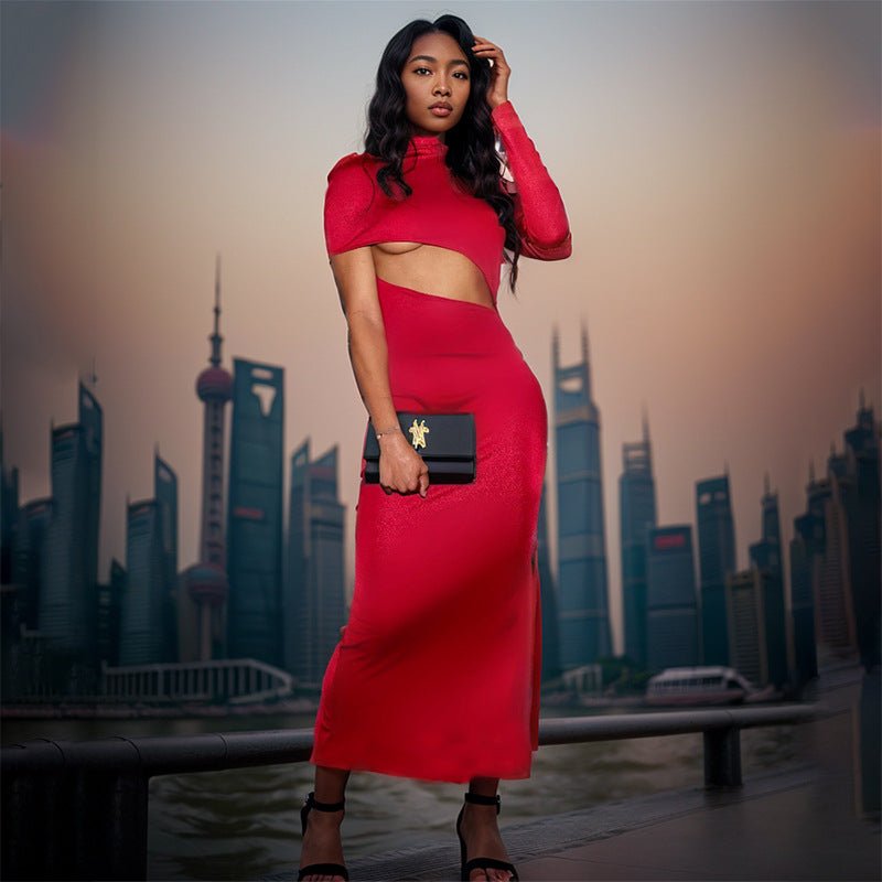 Cascade Bandage Midi Dress - Red | Slay Eclectic