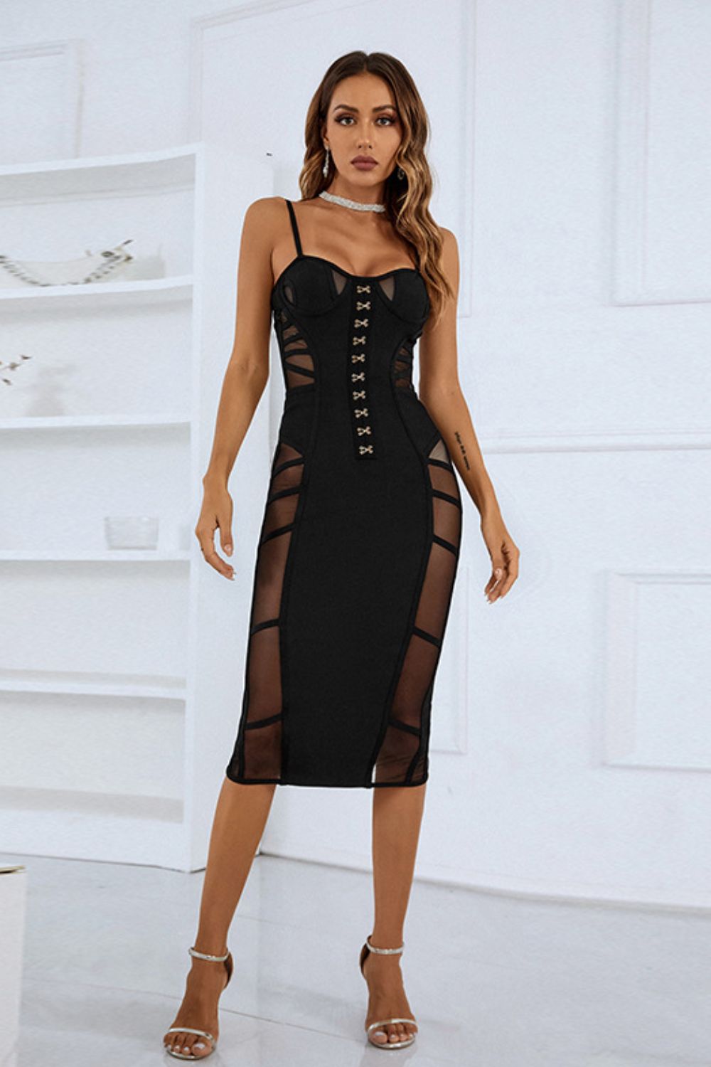 Celestial Bandage Midi Dress - Black - Slay Eclectic