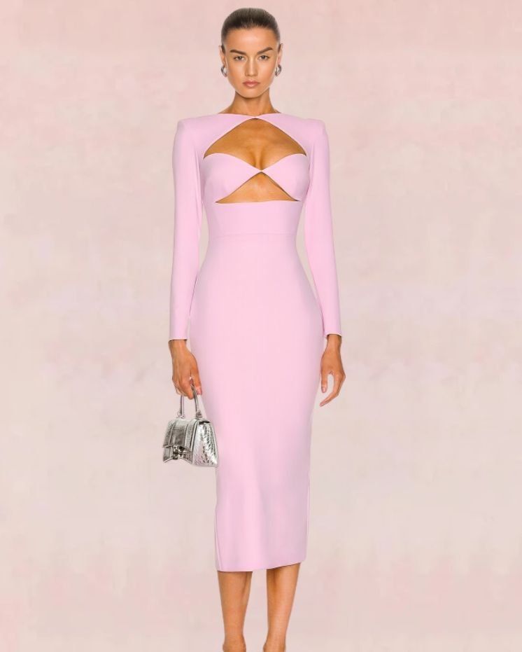 Celestina Bandage Midi Dress - Pink | Slay Eclectic