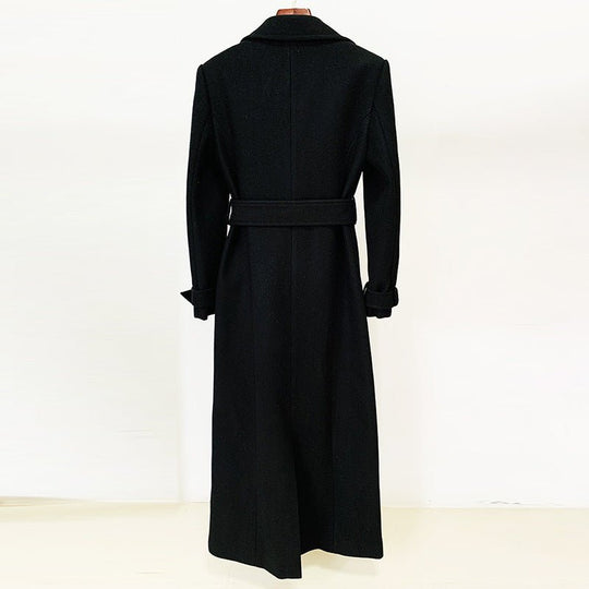 Chic Belted Long Woolen Coat for Autumn & Winter-Slay Eclectic