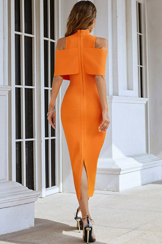 City Chic Bandage Midi Dress - Orange - Slay Eclectic