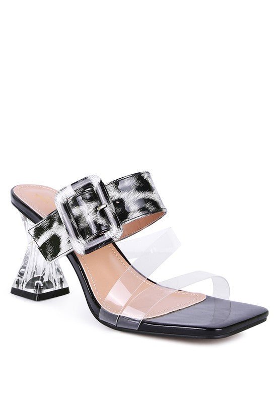 Cityscape Printed Mid Heel Slide Sandals | Slay Eclectic