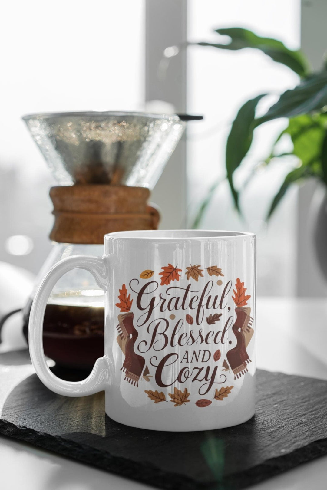 Cozy Gratitude Ceramic Mug – Festive White Holiday Coffee Cup for Thanksgiving, Christmas & New Year - Slay Eclectic