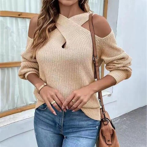 Crisscross Cold-Shoulder Sweater | Slay Eclectic