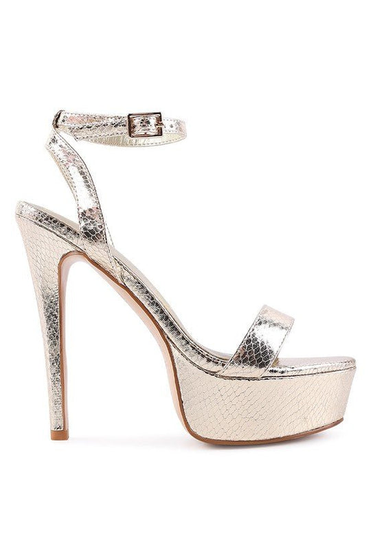 Croc Platform High Heeled Sandals with Buckle Fastening | Slay Eclectic