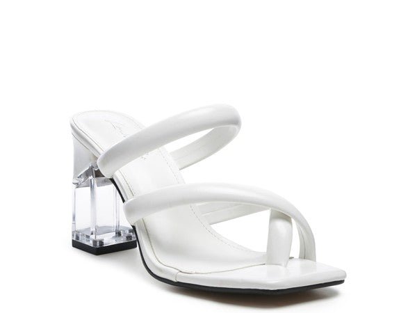 Crystal-Clear Heel Tube Straps Sandals-Slay Eclectic