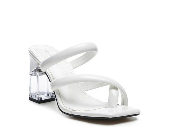 Crystal-Clear Heel Tube Straps Sandals-Slay Eclectic