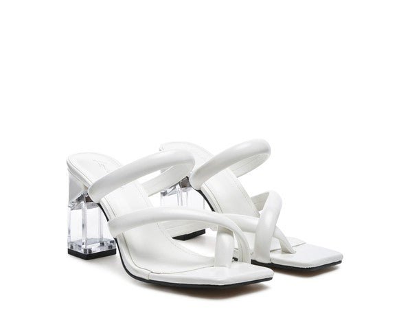 Crystal-Clear Heel Tube Straps Sandals-Slay Eclectic