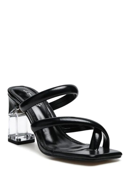 Crystal-Clear Heel Tube Straps Sandals | Slay Eclectic