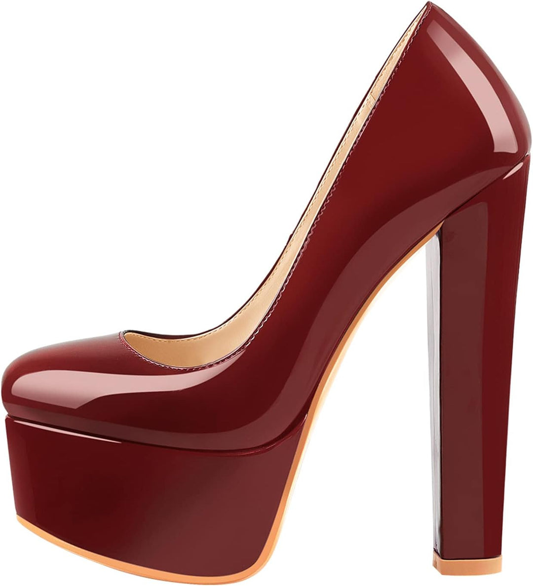 Women'S Chunky High Heels Platform Mary Jane Pumps