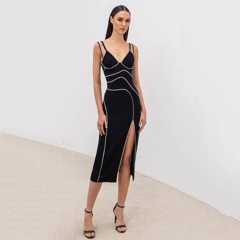 Diamond Vixen Bandage Midi Dress - Black | Slay Eclectic