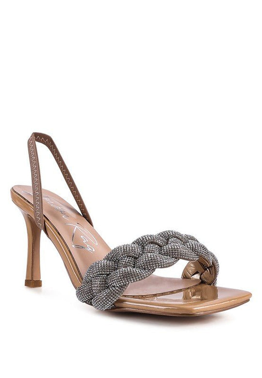 Diamond Weave Sparkling Soirée Heeled Sandals | Slay Eclectic