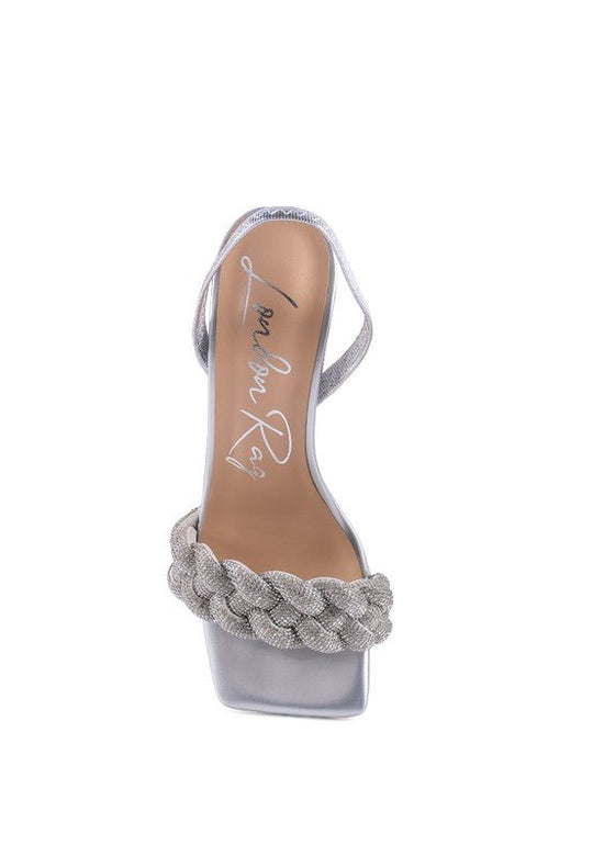 Diamond Weave Sparkling Soirée Heeled Sandals | Slay Eclectic