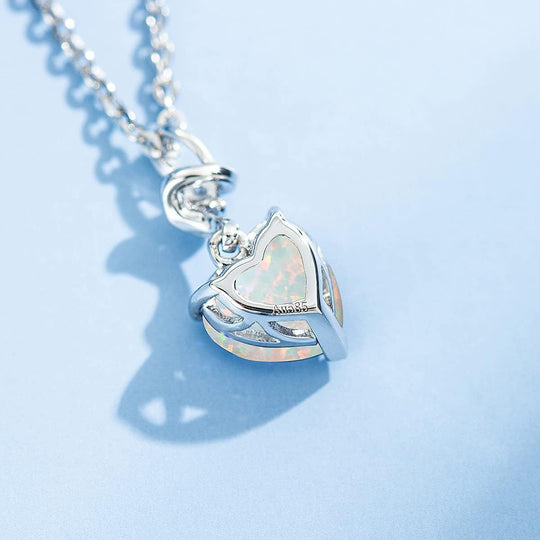 Heartfelt December Birthstone Pendant Necklace in 14K White Gold with Sterling Silver Chain - Perfect Gift for Her-Slay Eclectic