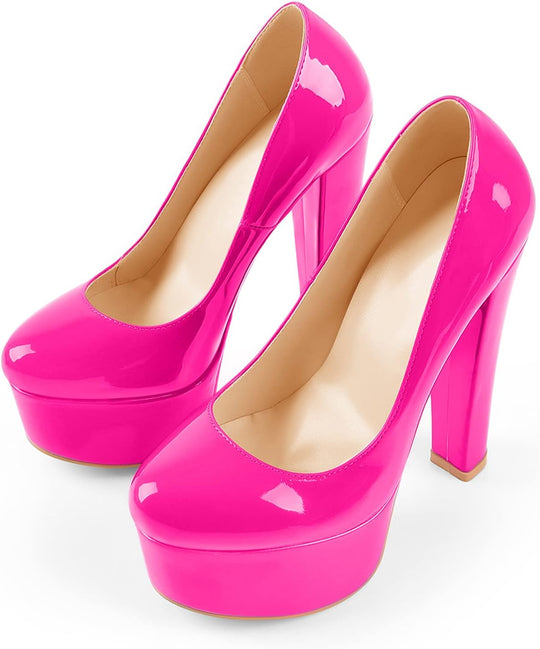 Women'S Chunky High Heels Platform Mary Jane Pumps