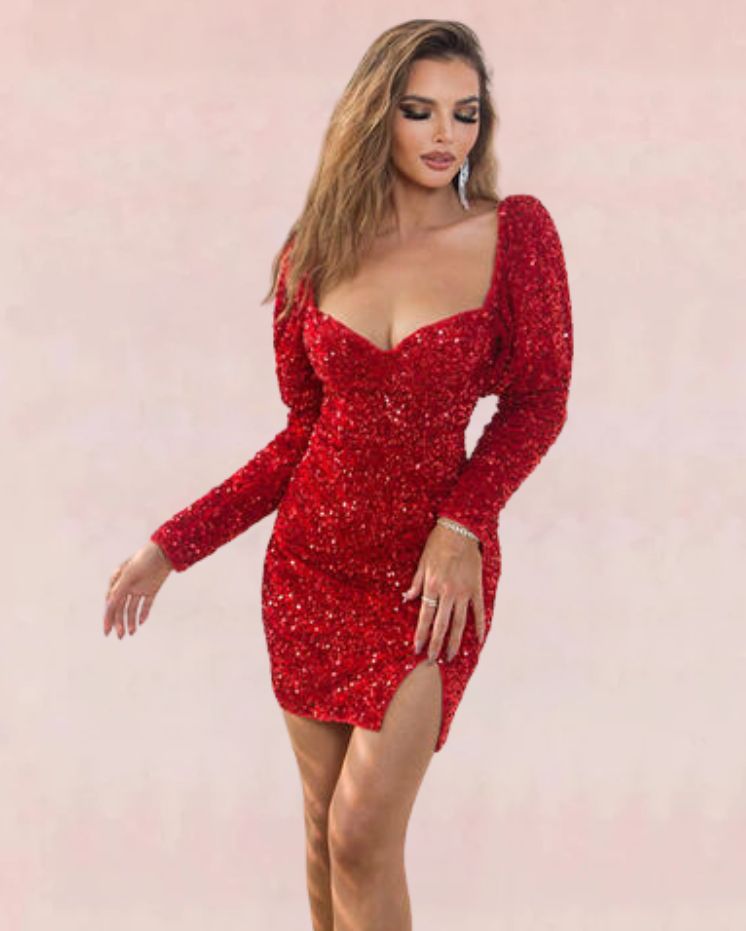 Eclat Bodycon Mini Dress - Red | Slay Eclectic