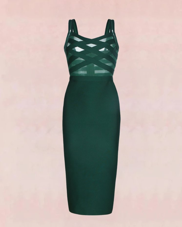 Eclipse Bandage Midi Dress - Green | Slay Eclectic