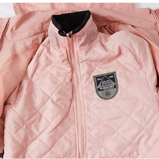 Women'S Hiking down Jacket Gorpcore 3-In-1 Jackets Ski Jacket Winter Outdoor Thermal Warm Waterproof Windproof Lightweight Winter Jacket Outerwear Coat Top Camping Hunting Fishing Pink White Orange