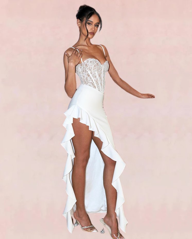 Elara Midi Dress - White | Slay Eclectic