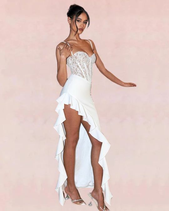 Elara Midi Dress - White | Slay Eclectic