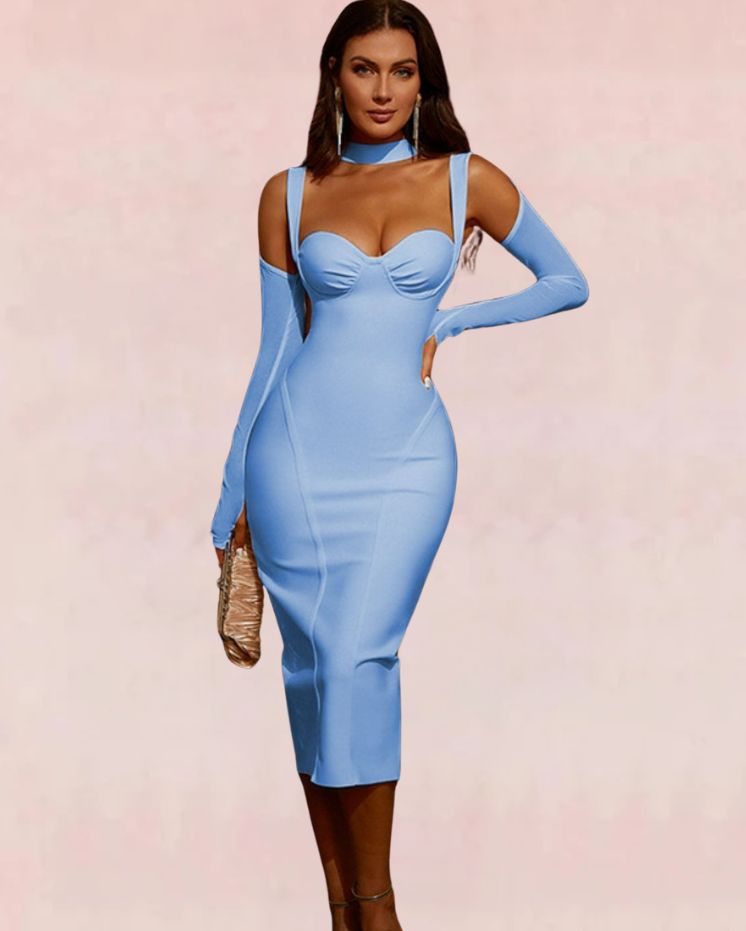 Embrace Bandage Midi Dress - Blue | Slay Eclectic