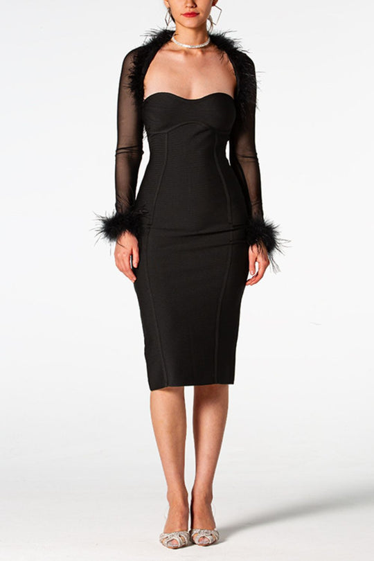 Empower Chic Bandage Midi Dress - Black - Slay Eclectic