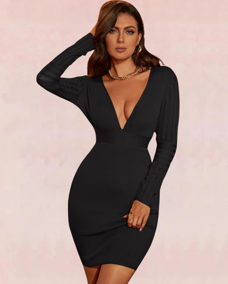 Enchant Bodycon Mini Dress - Black | Slay Eclectic