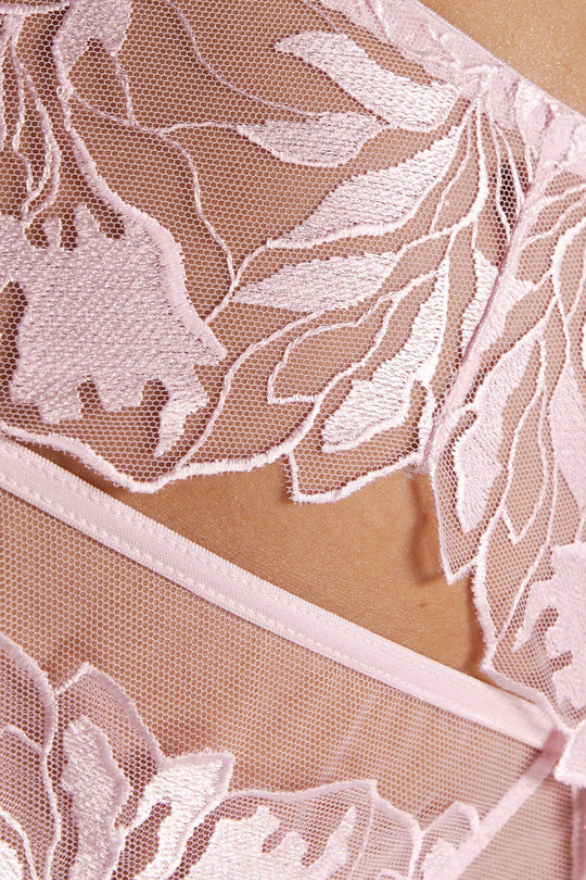 High Waist Mesh Garter Belt Gorteks Coco Pink-4
