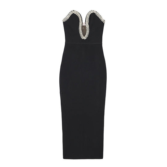 Enigma Bodycon Midi Dress - Black | Slay Eclectic